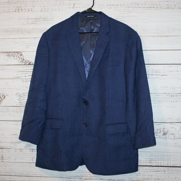 Awearness Kenneth Cole Slim Fit Sport Coat Blue Size 44 Regular - Picture 2 of 8